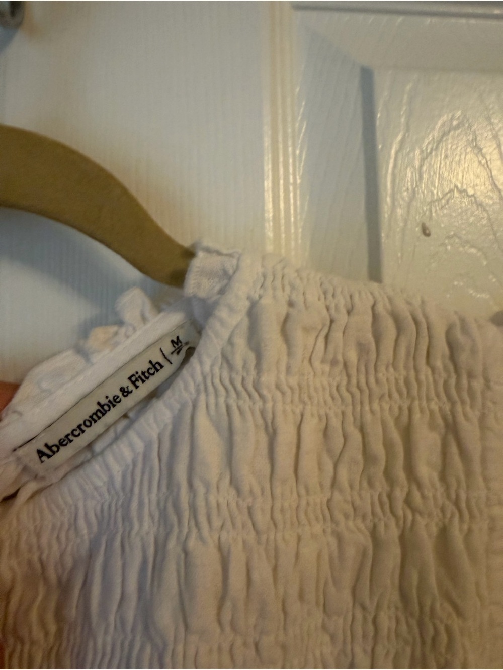Abercrombie White Ruffled Smocked Top - Picture 3 of 3